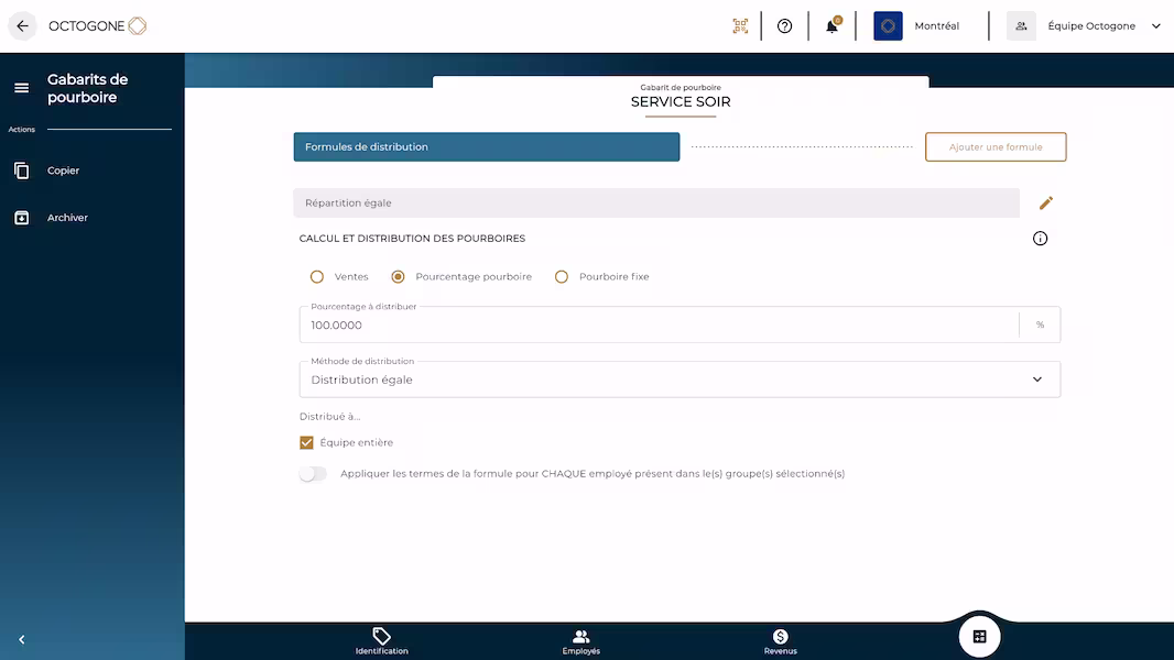Gestion des conventions de pourboires